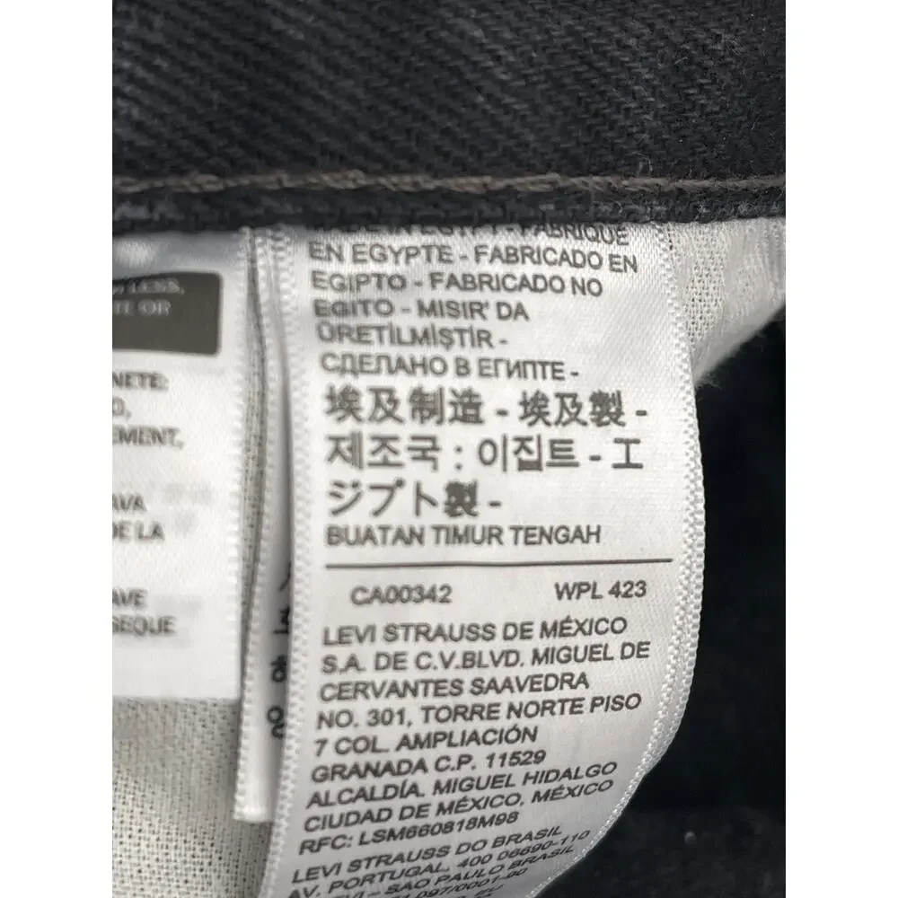 Levis 501 Original Fit Mens 32x30 Black Straight Leg Button Fly Jeans